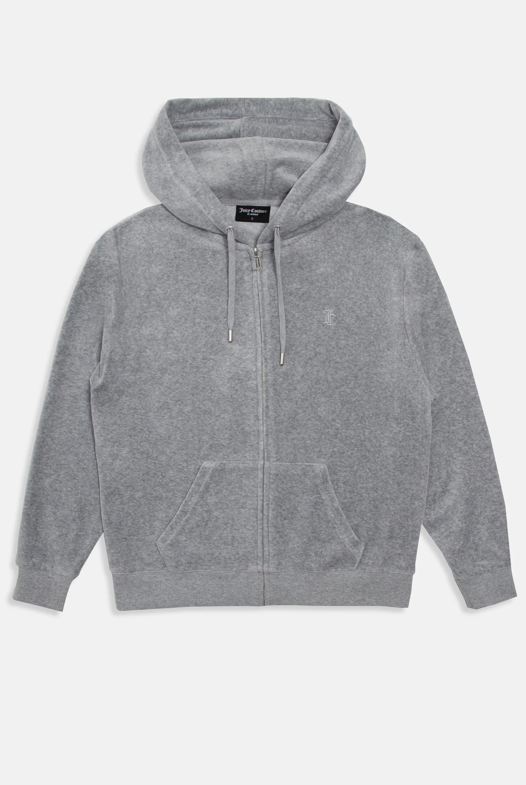 SILVER MARL COTTON VELOUR OVERSIZED HOODIE