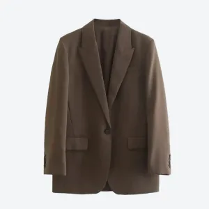 Single-Breasted Tailored Blazer Jackets