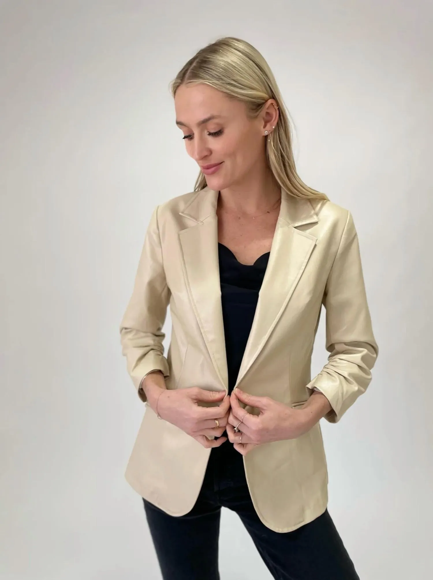 Six/Fifty - Kylie Faux Leather Blazer