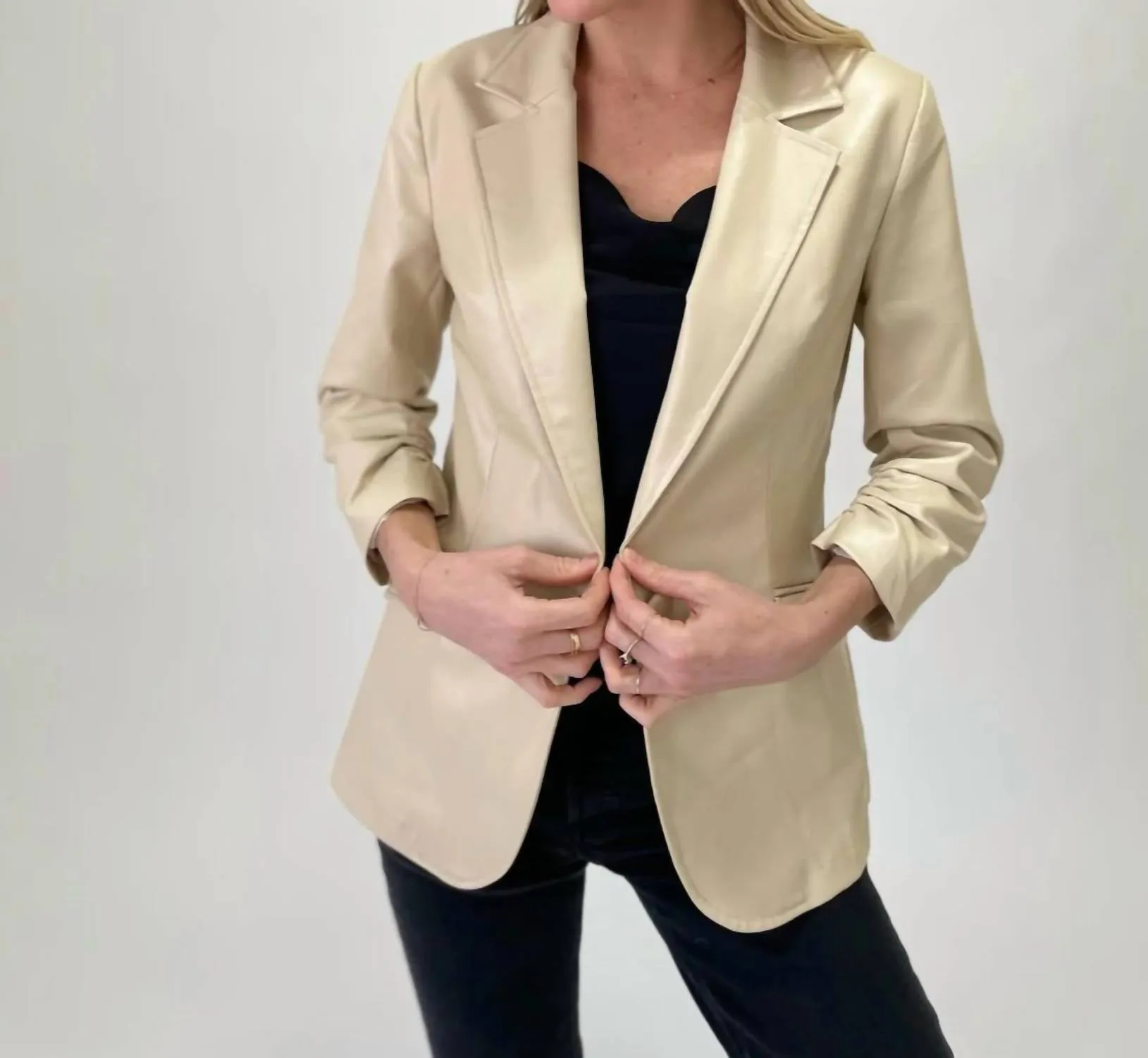Six/Fifty - Kylie Faux Leather Blazer