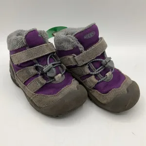 Size 10: Keen Grey/Purple Insulated Toggle/Velcro Strap Hiking Boots