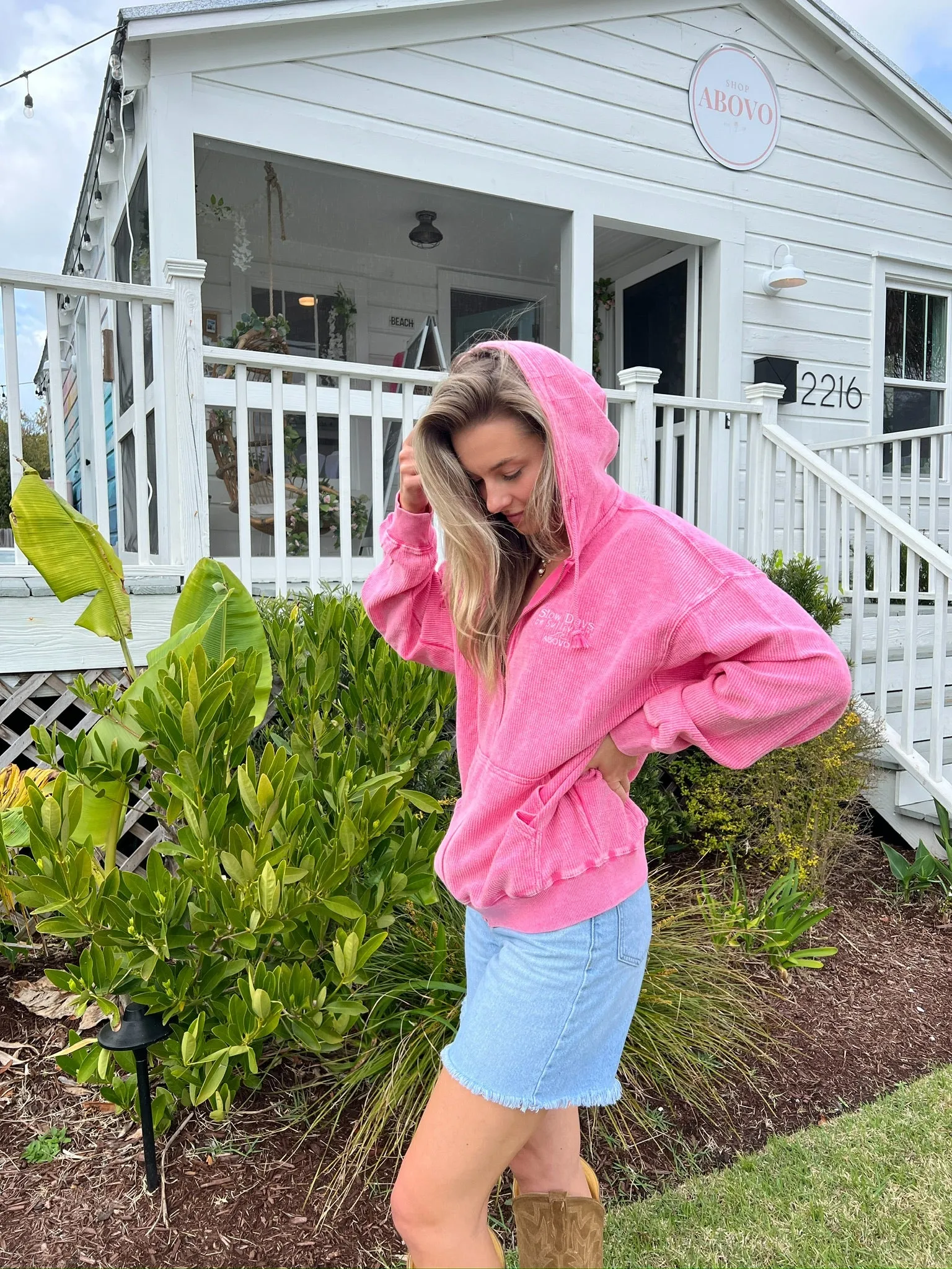 Slow Days Zip Up Pink