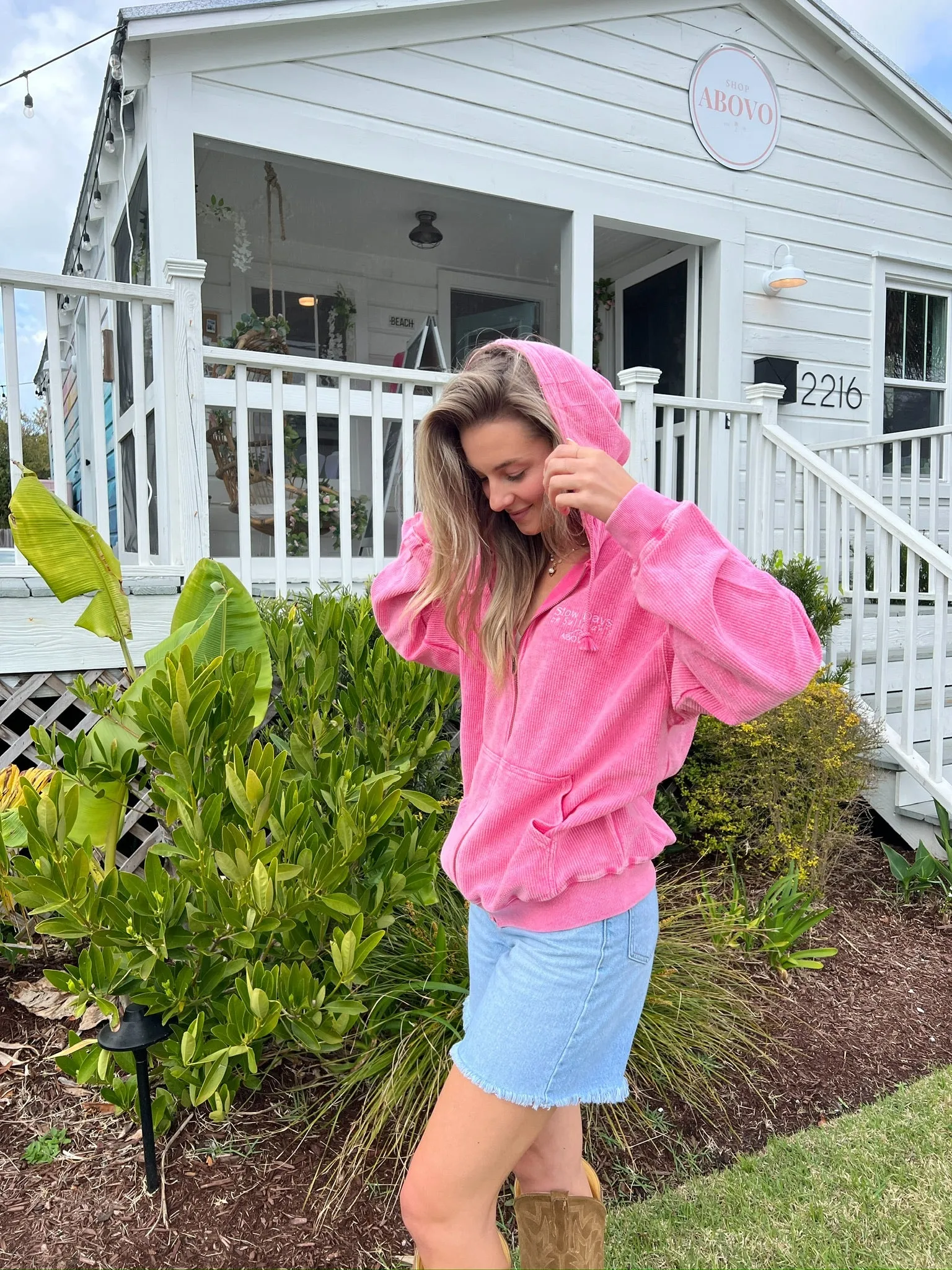 Slow Days Zip Up Pink