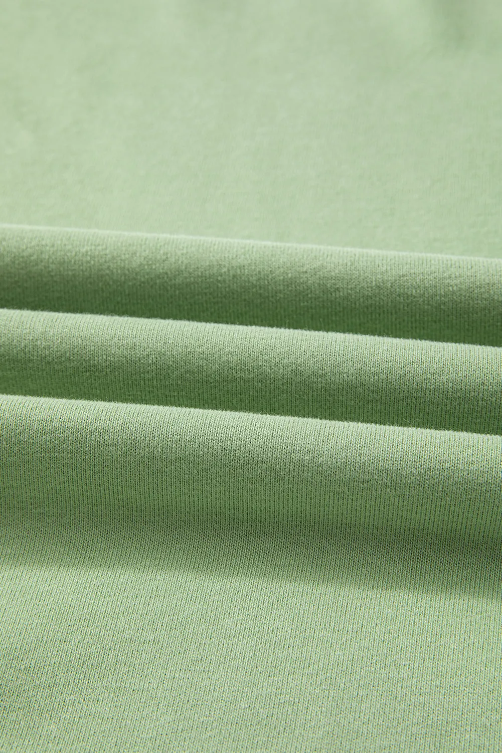 Smoke Green Solid O Neck High Low Hem Pullover Sweatshirt