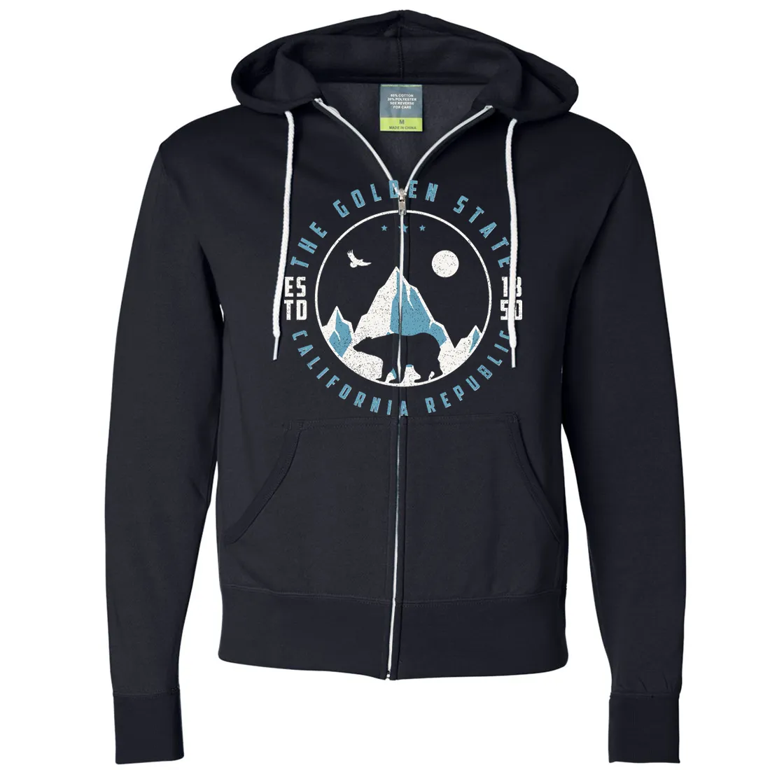 Snowy California Mountains Zip-Up Hoodie