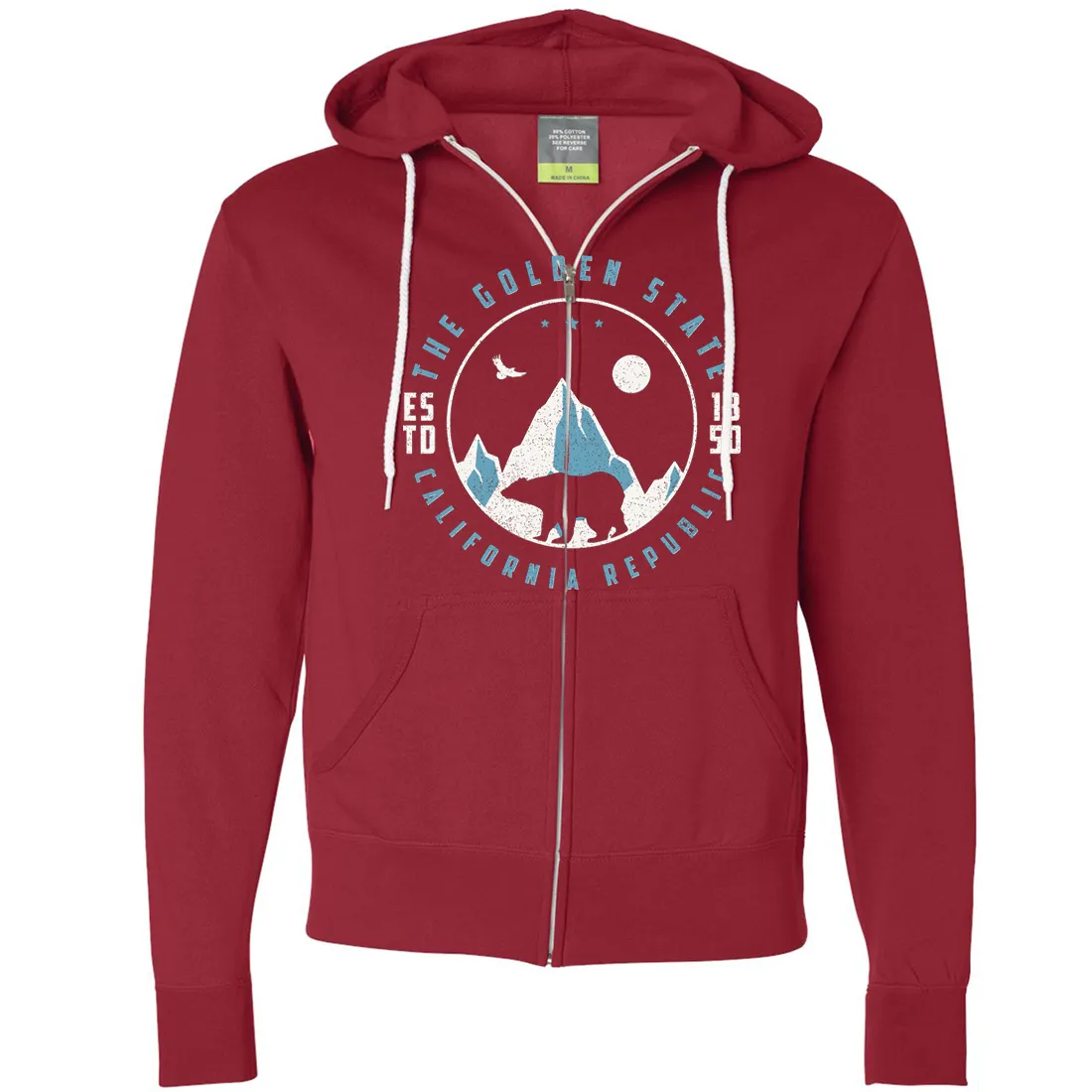 Snowy California Mountains Zip-Up Hoodie