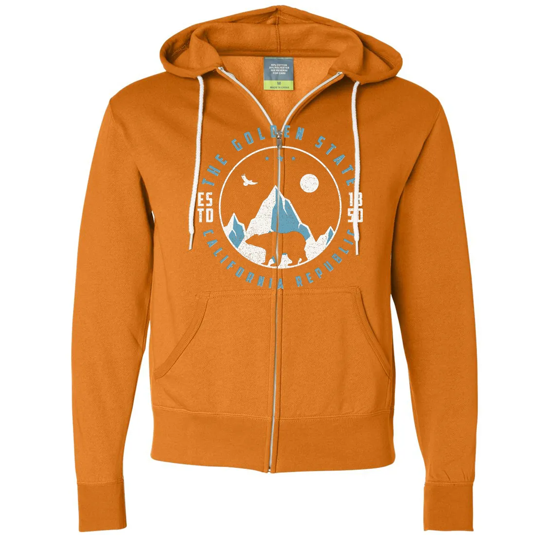 Snowy California Mountains Zip-Up Hoodie