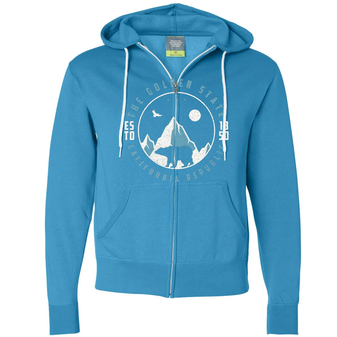 Snowy California Mountains Zip-Up Hoodie