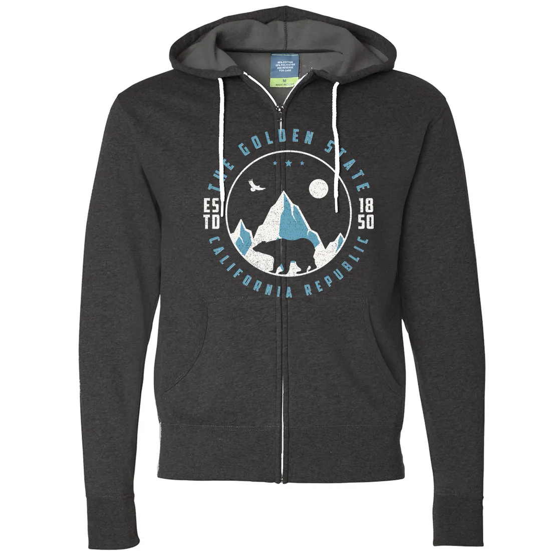 Snowy California Mountains Zip-Up Hoodie