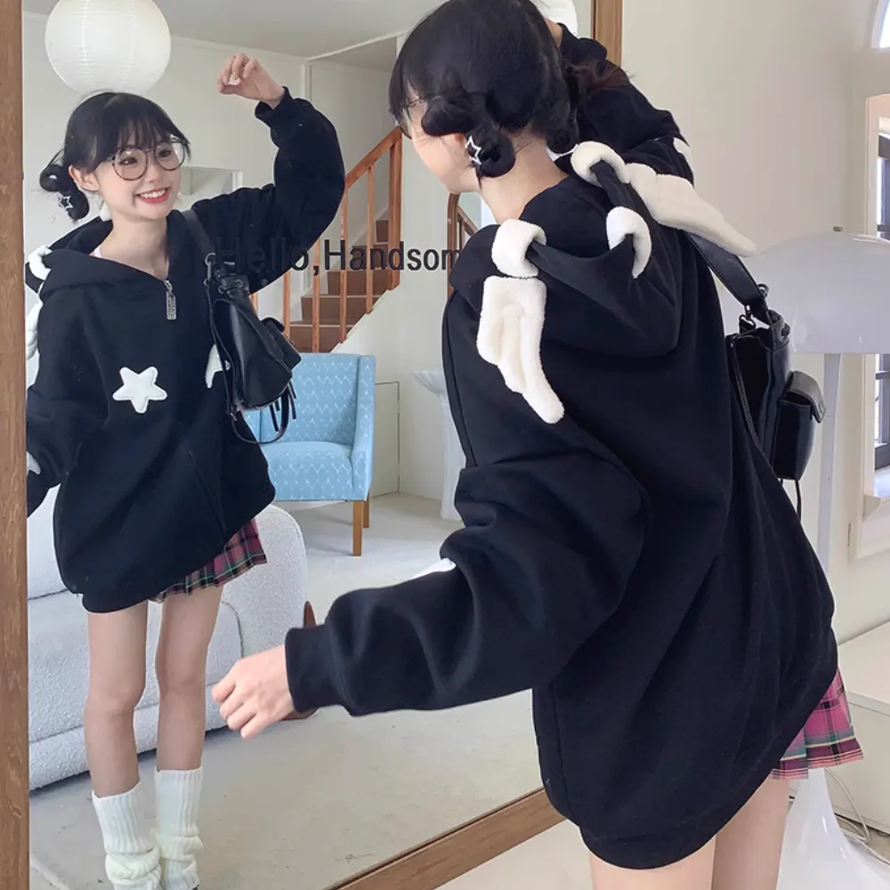 Solid Color 3D Stars Hoodie