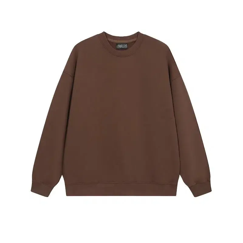 Solid Color Bottoming Velvet Round Neck Sweatshirt