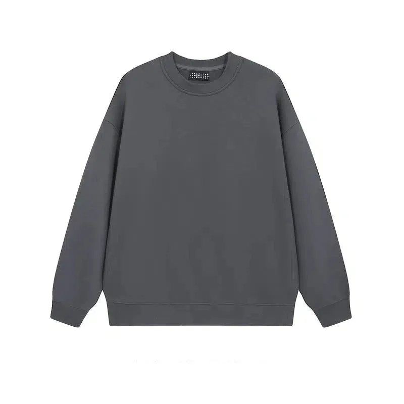 Solid Color Bottoming Velvet Round Neck Sweatshirt