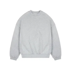 Solid Color Crew Velvet Neck Sweatshirt
