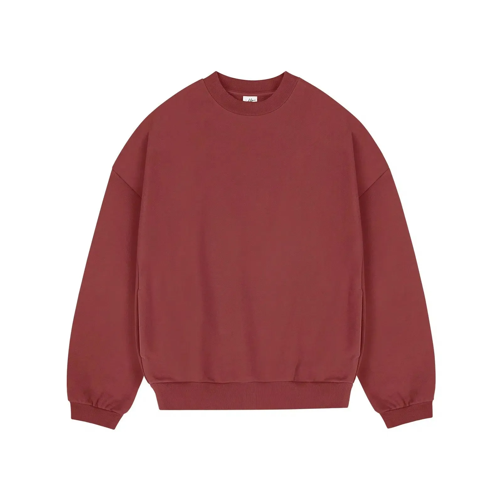 Solid Color Crew Velvet Neck Sweatshirt
