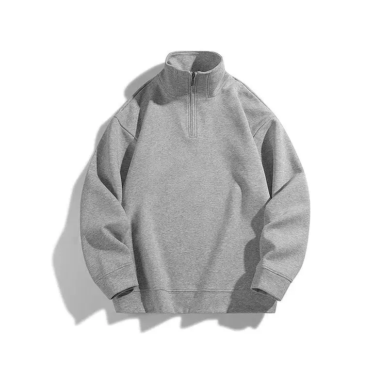 Solid Color Half-zip Pullover