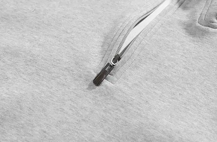 Solid Color Half-zip Pullover