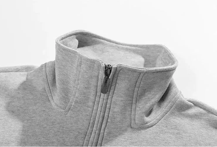 Solid Color Half-zip Pullover