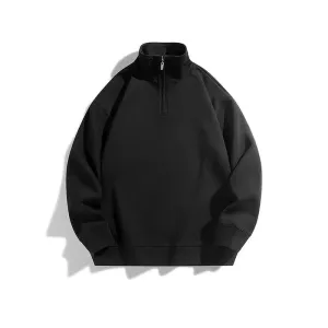 Solid Color Half-zip Pullover