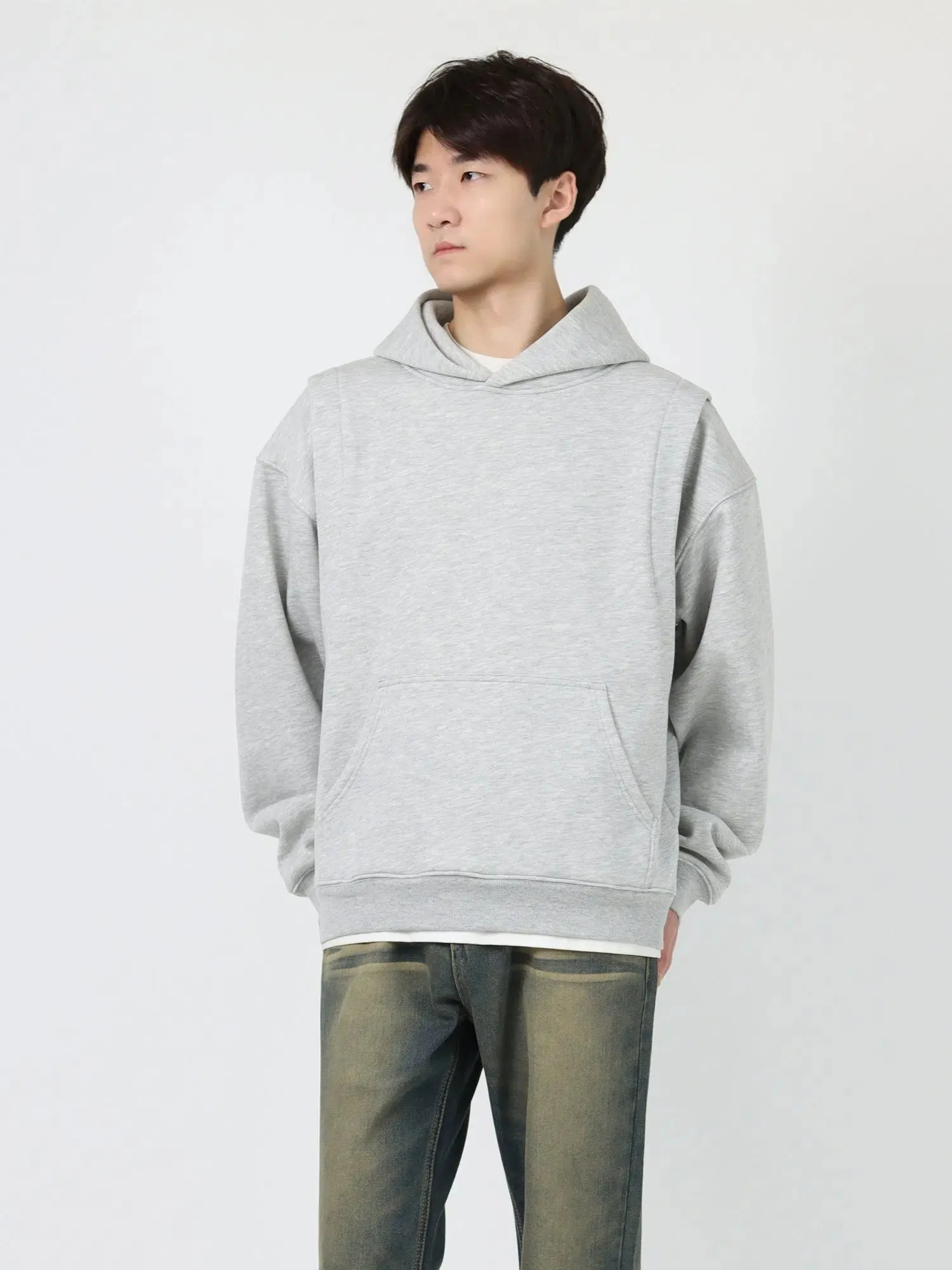 Solid Color Hooded Sweatshirt