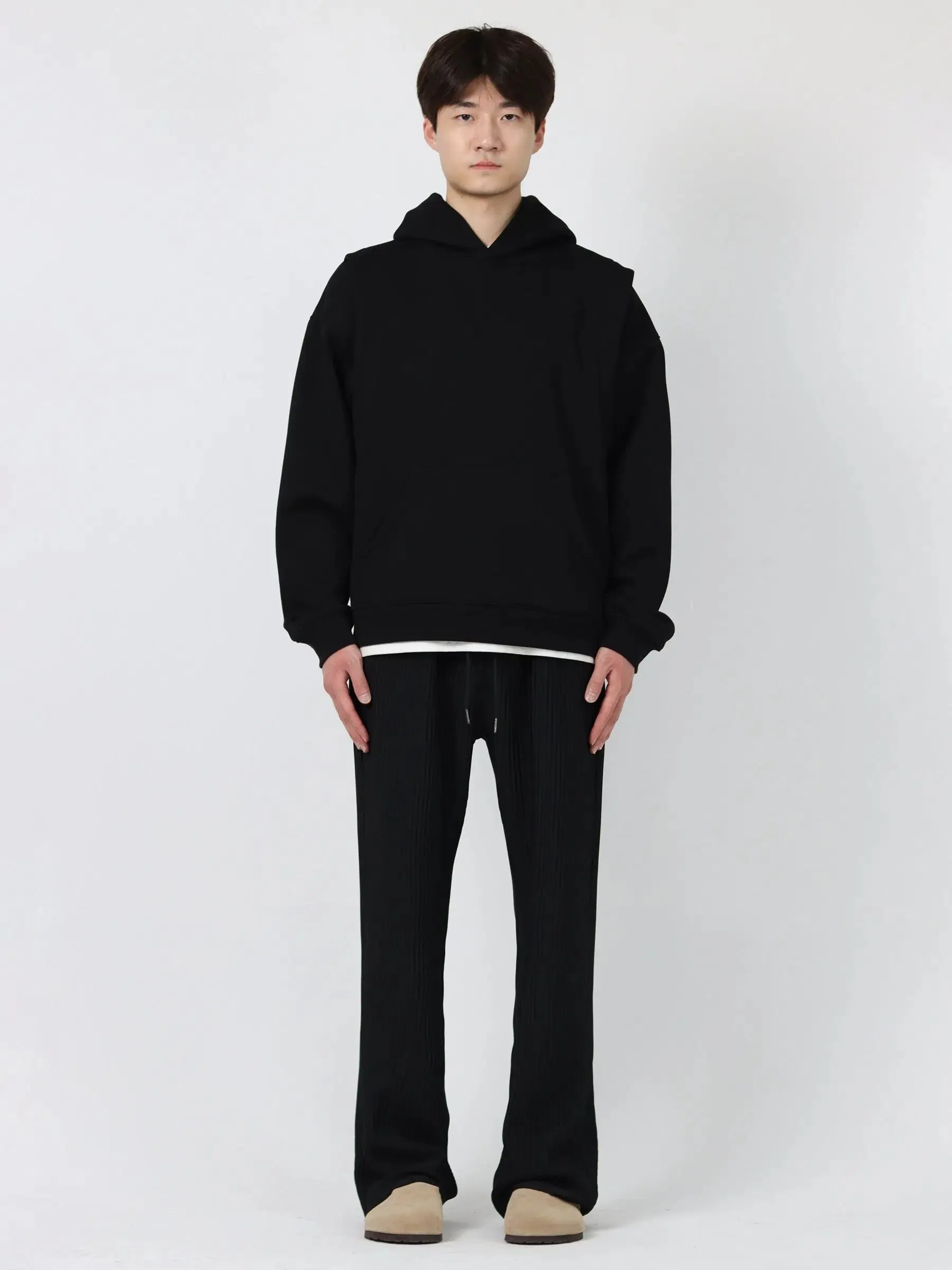 Solid Color Hooded Sweatshirt