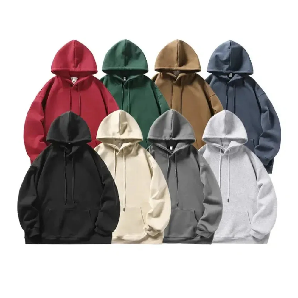 Solid Color Hooded Sweatshirt