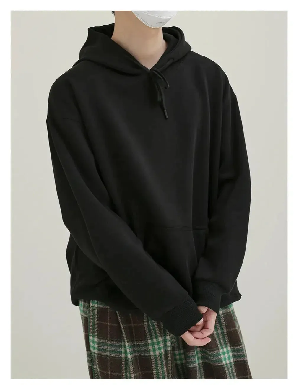 Solid Color Hooded Sweatshirt