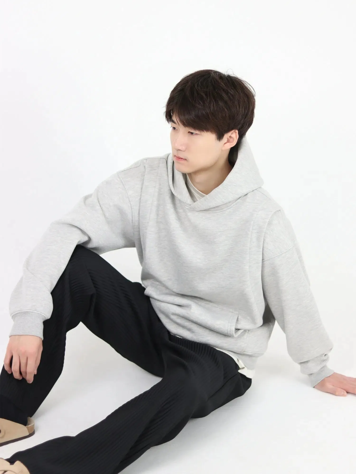 Solid Color Hooded Sweatshirt