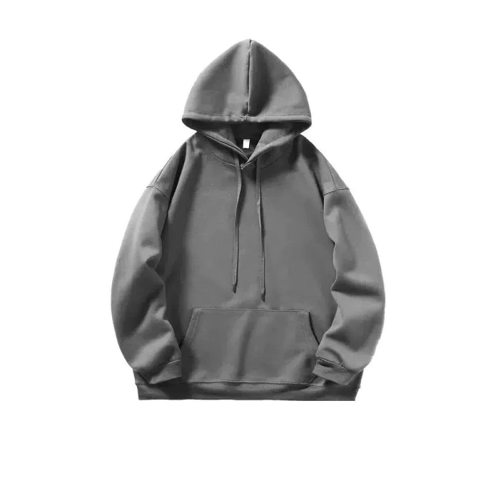 Solid Color Hooded Sweatshirt