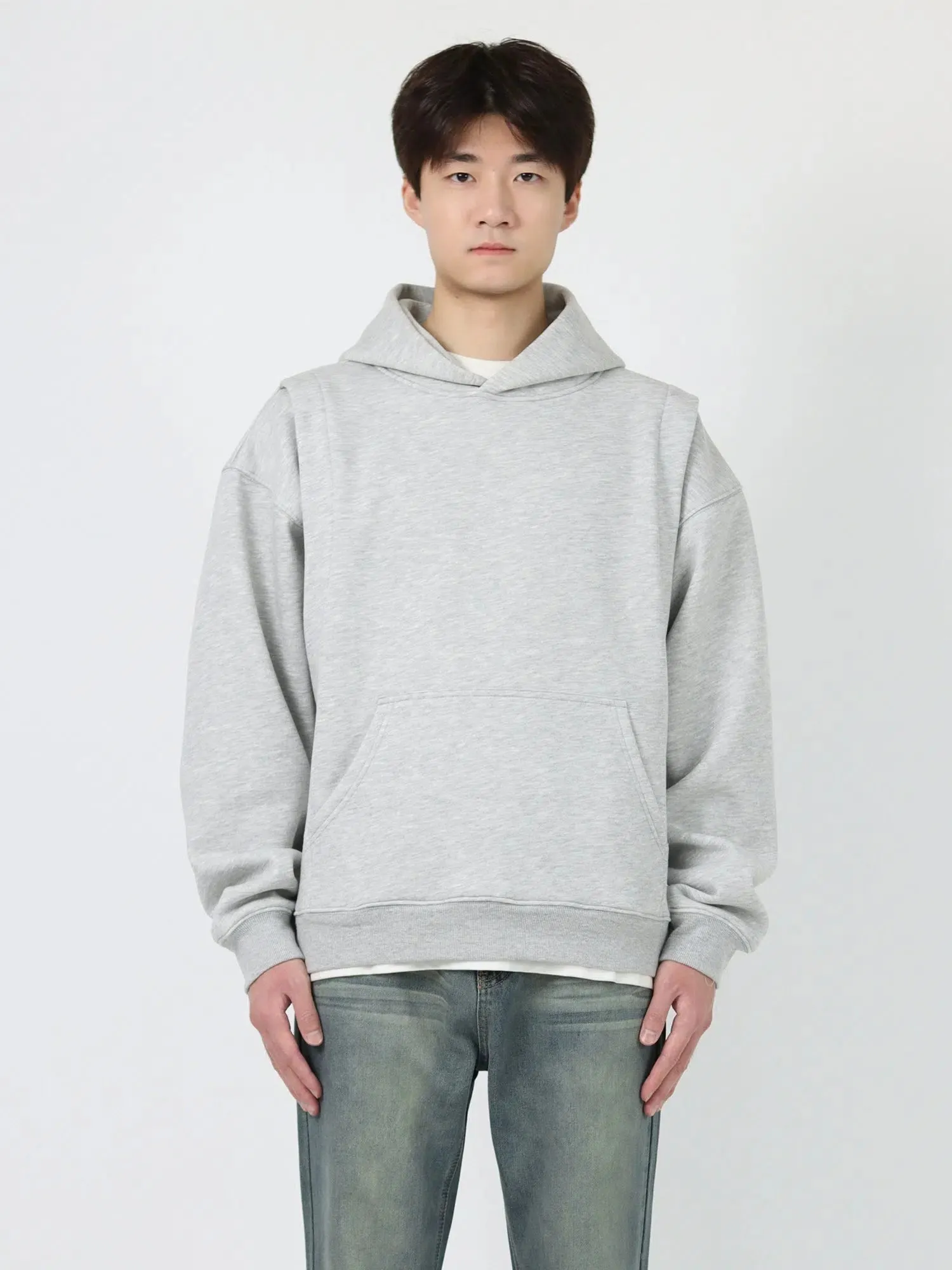 Solid Color Hooded Sweatshirt