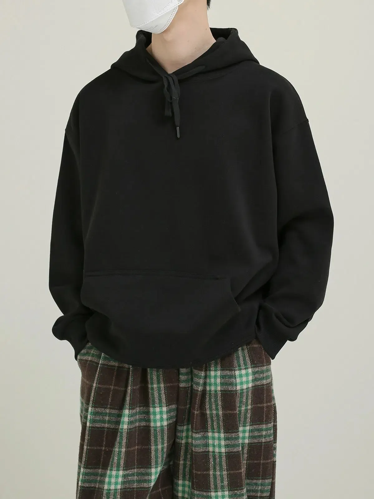 Solid Color Hooded Sweatshirt