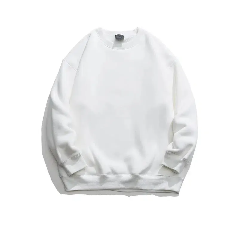 Solid Color Velvet Round Neck Sweatshirt