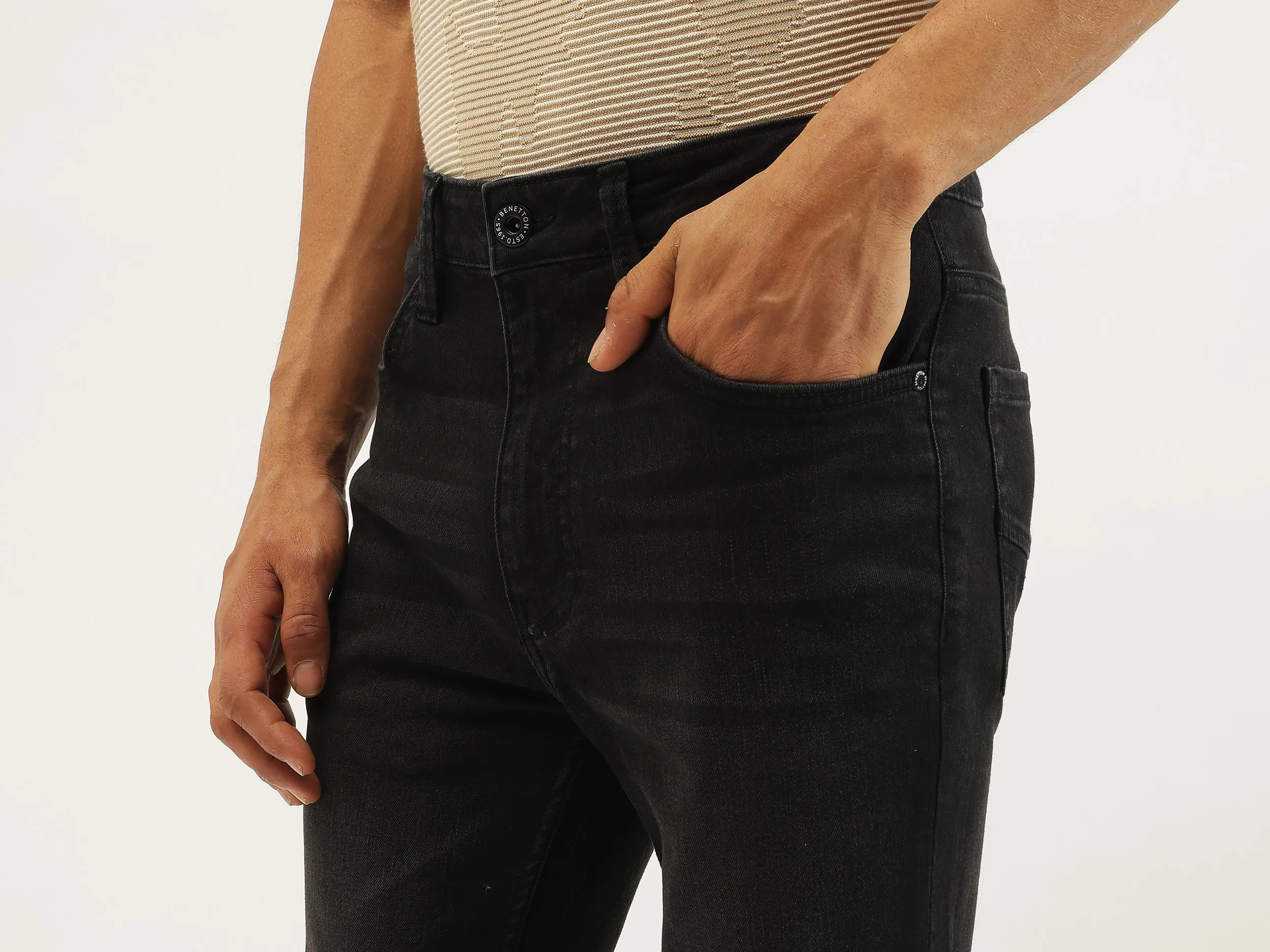 Solid Low Crotch Fit Jeans