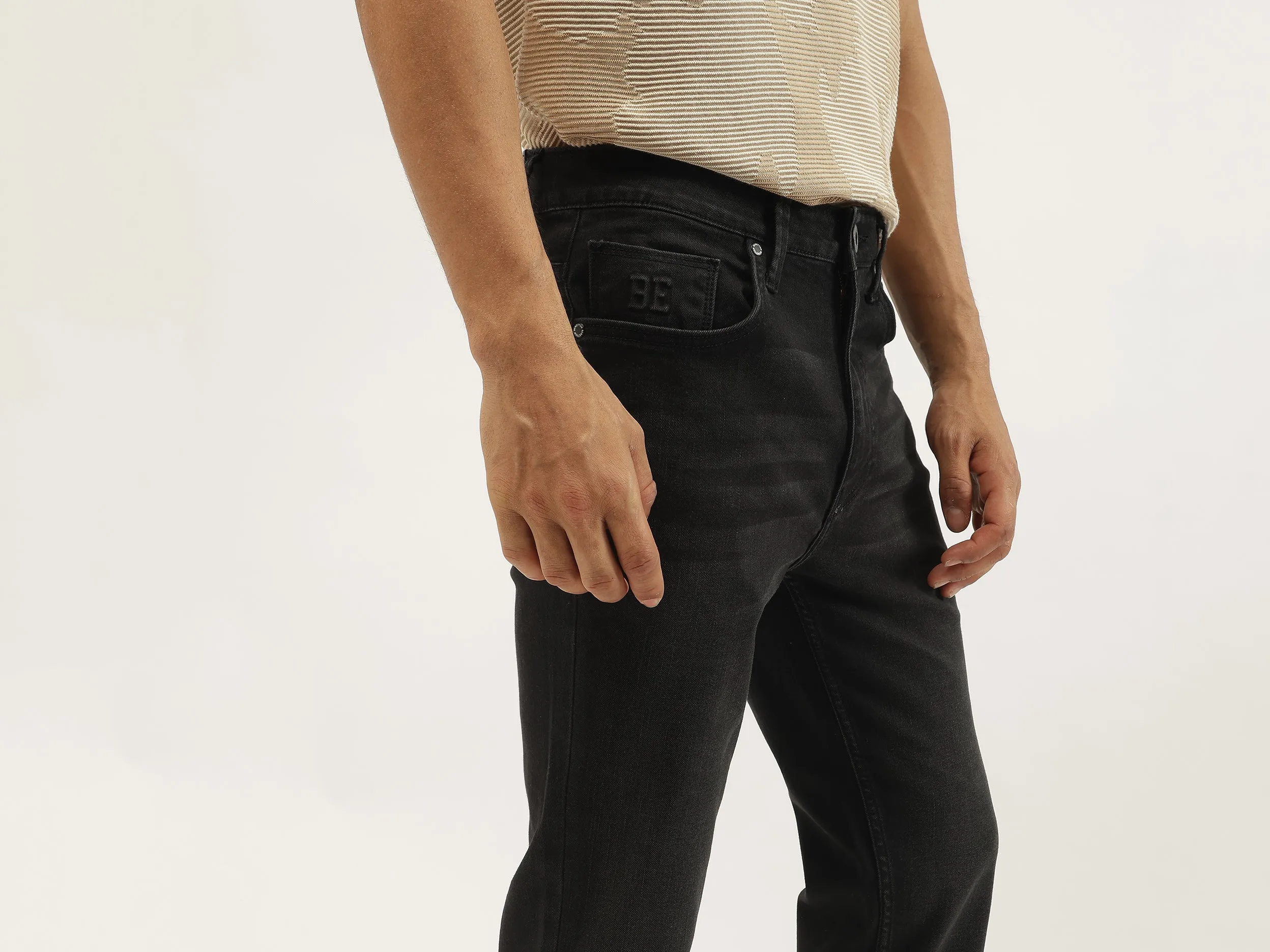 Solid Low Crotch Fit Jeans