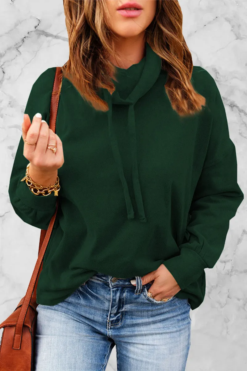 Solid Make Old Scarf Collar Hoodies(5 Colors)