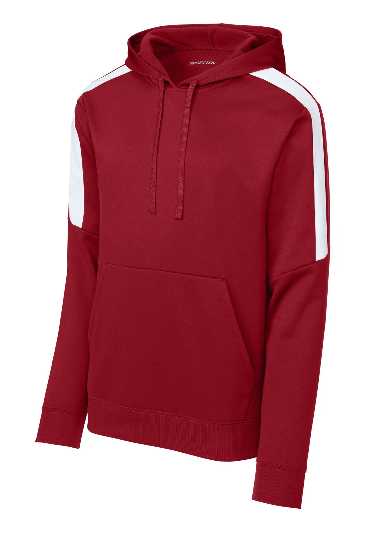 Sport-Tek Sport-Wick Fleece United Pullover Hoodie ST255 Deep Red/ White