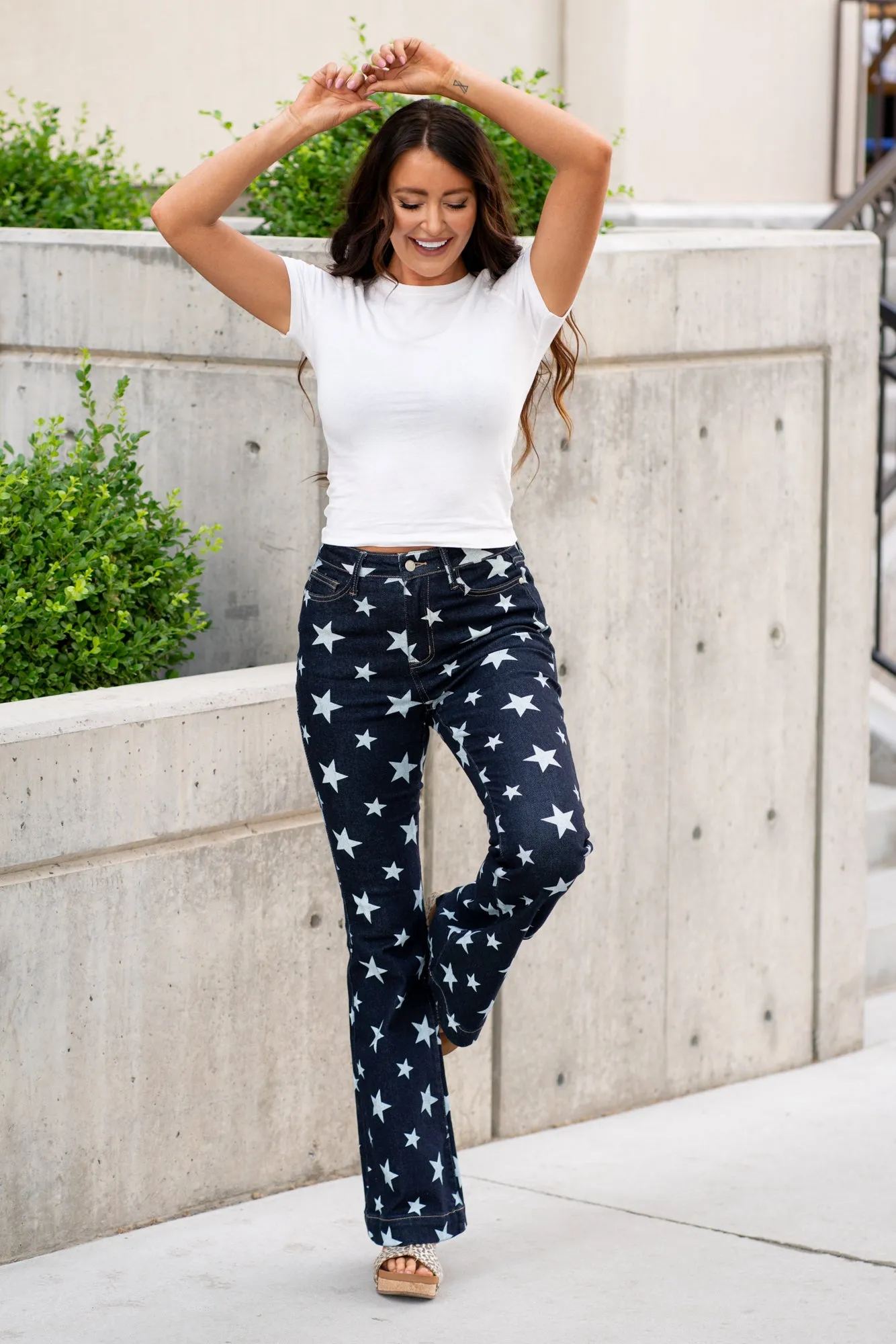 Stars All Over High Rise Flare