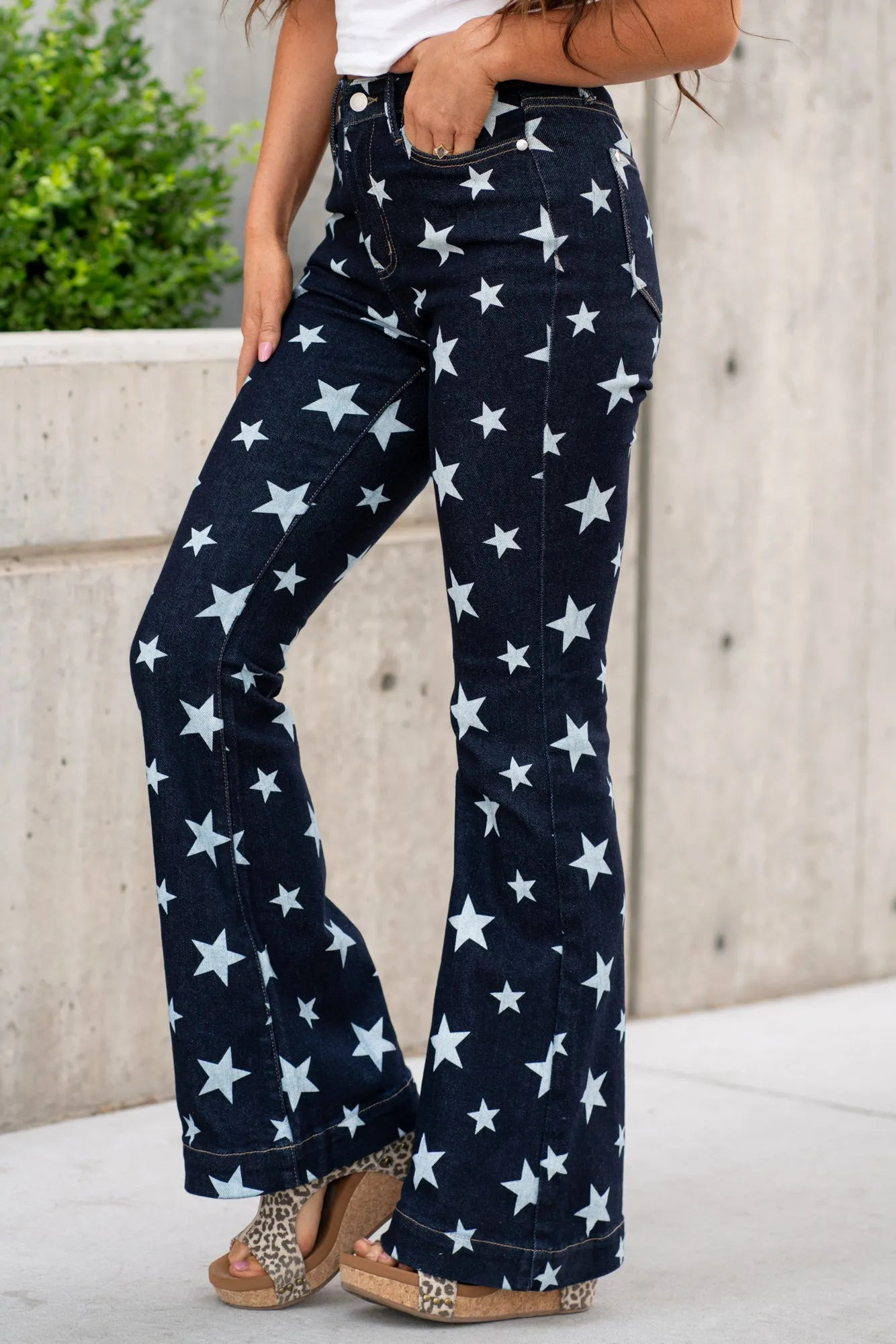 Stars All Over High Rise Flare