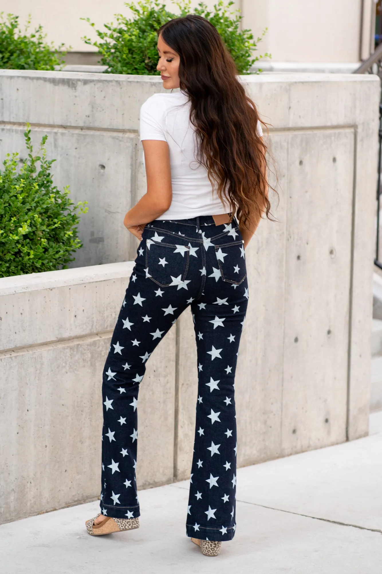 Stars All Over High Rise Flare