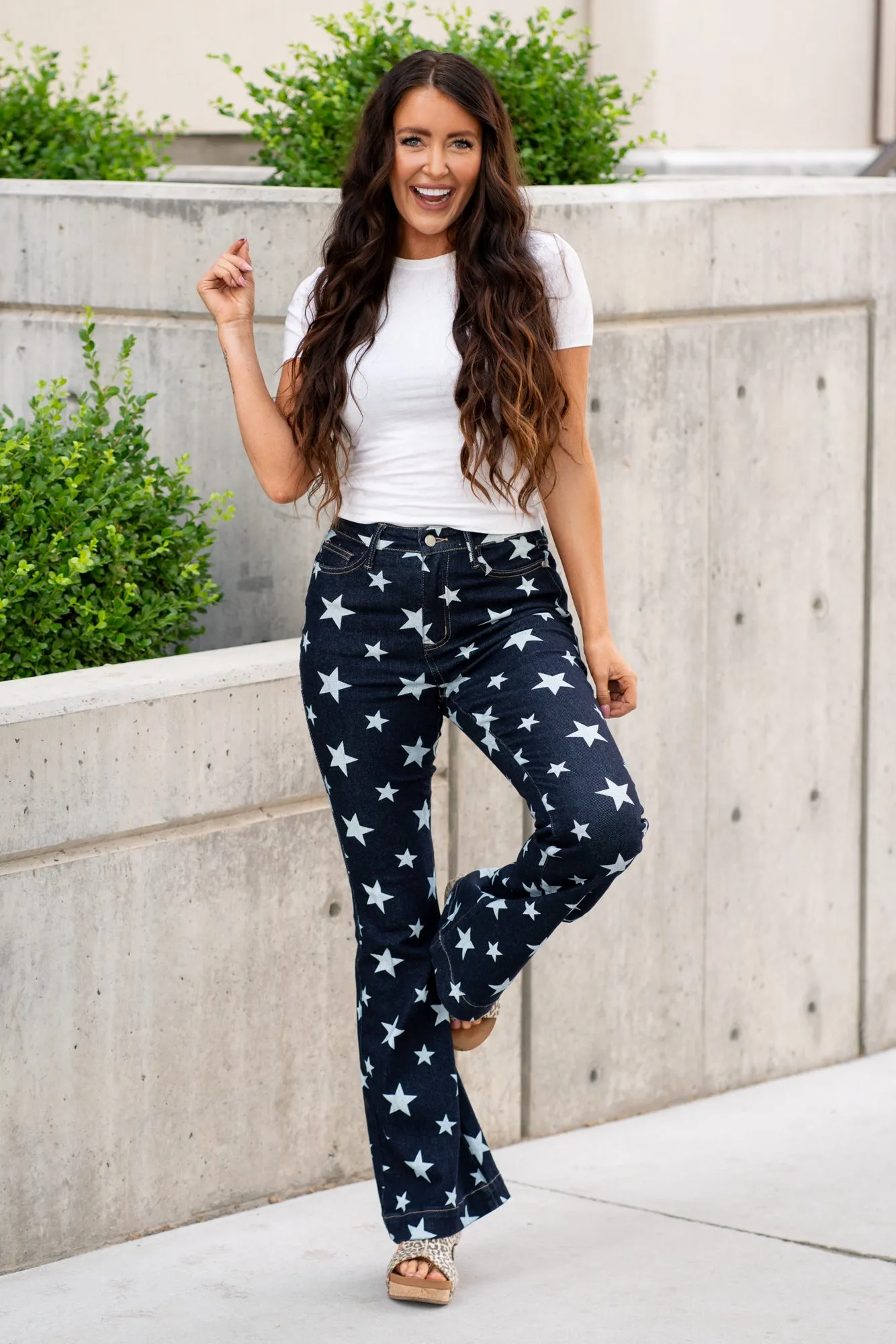 Stars All Over High Rise Flare