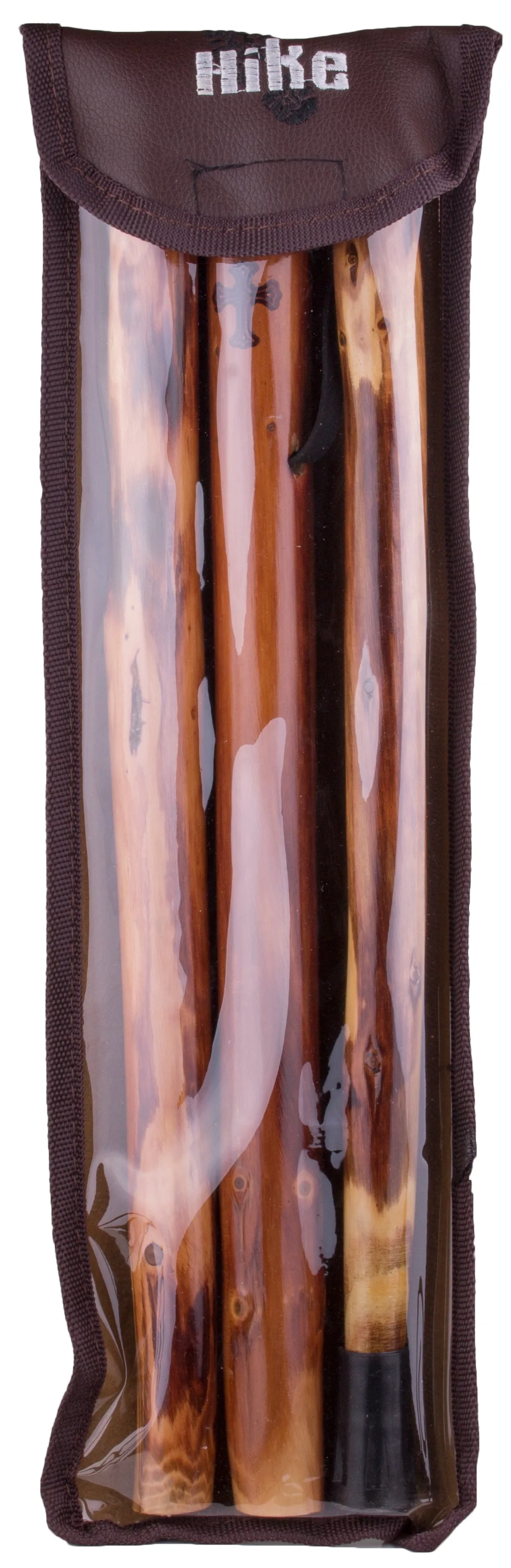 Take A Hike Wooden Walking Stick with Compass and Pouch - Cross