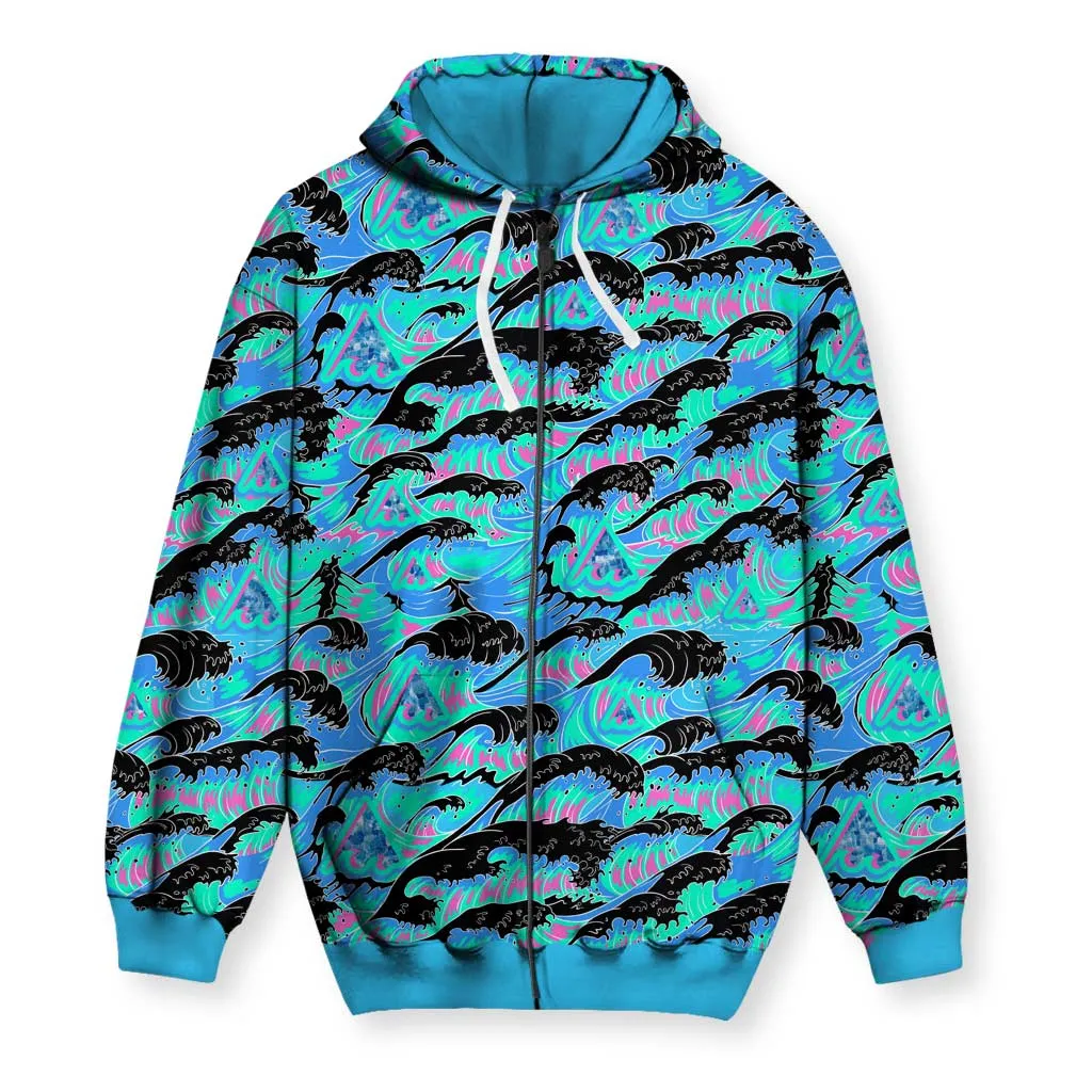 THE GREAT WAVE OF MEANING Zip-Up Hoodie