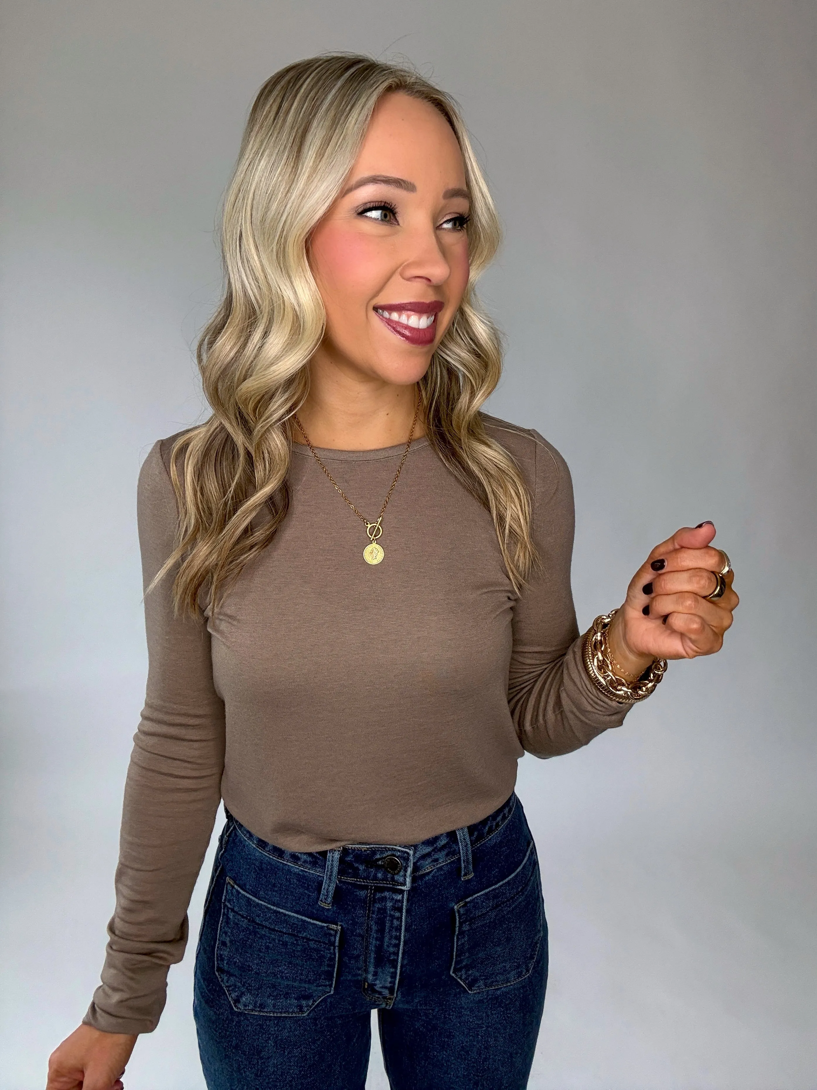 The Softest Long Sleeve Top - Taupe