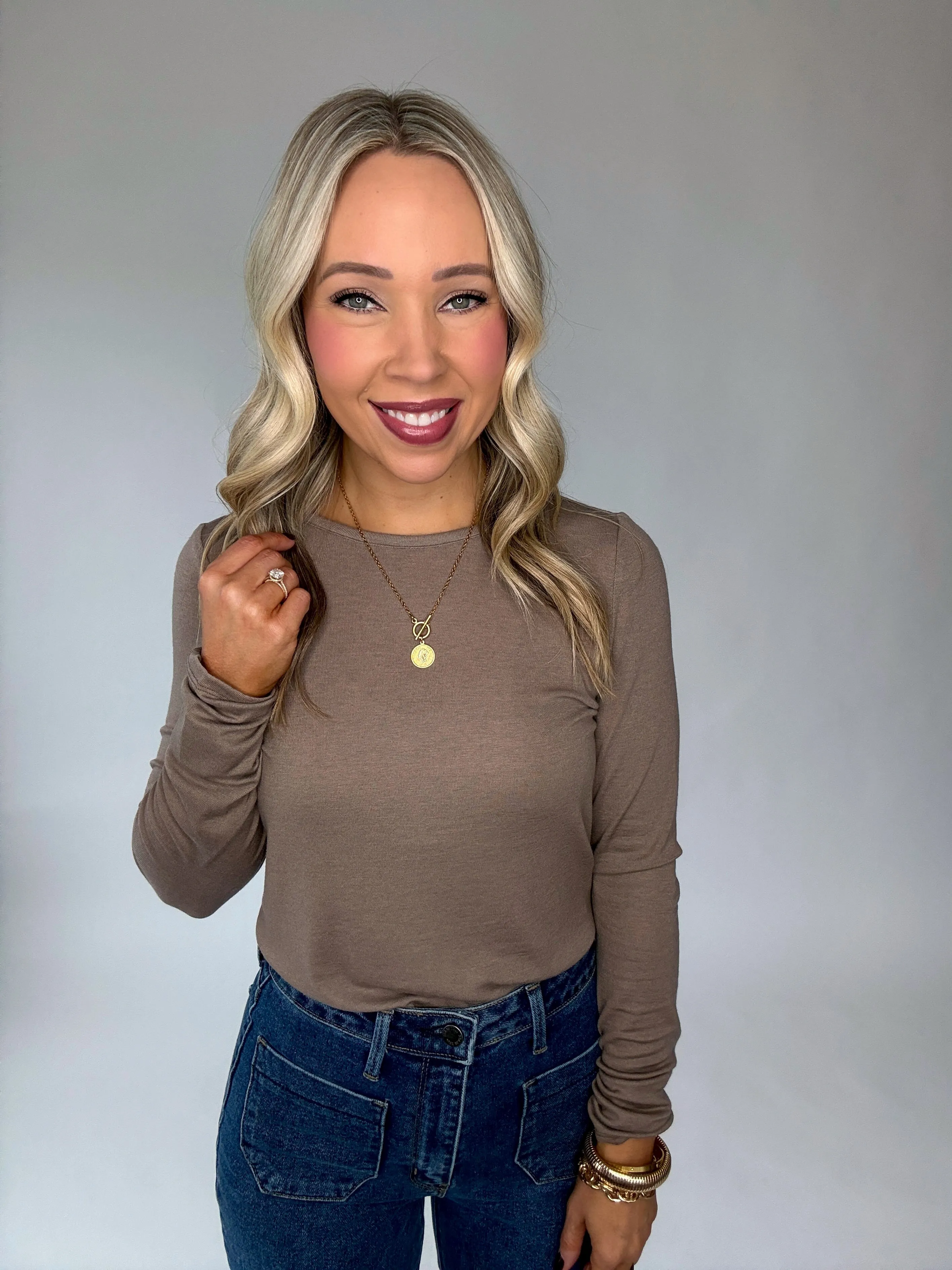 The Softest Long Sleeve Top - Taupe