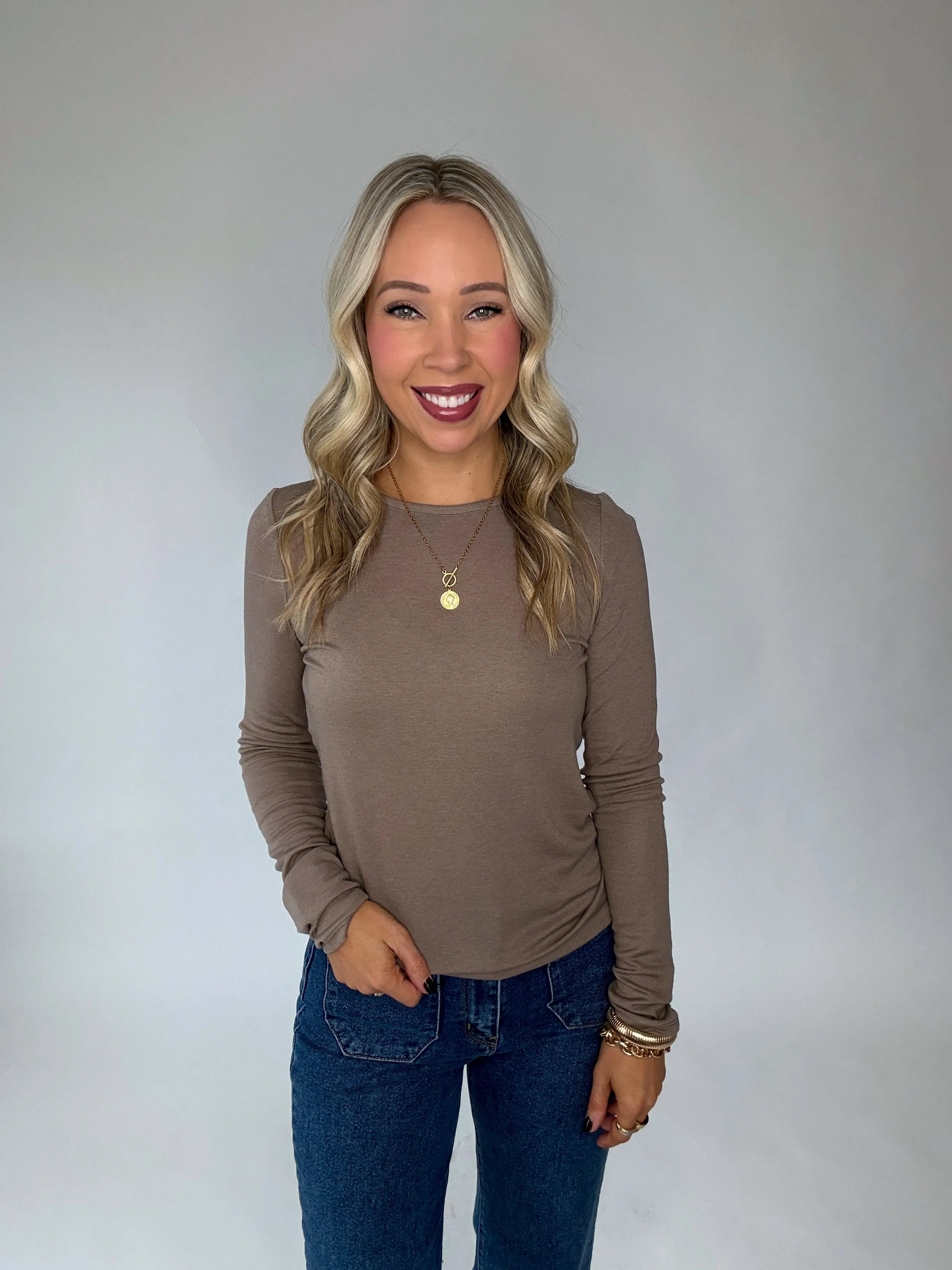 The Softest Long Sleeve Top - Taupe