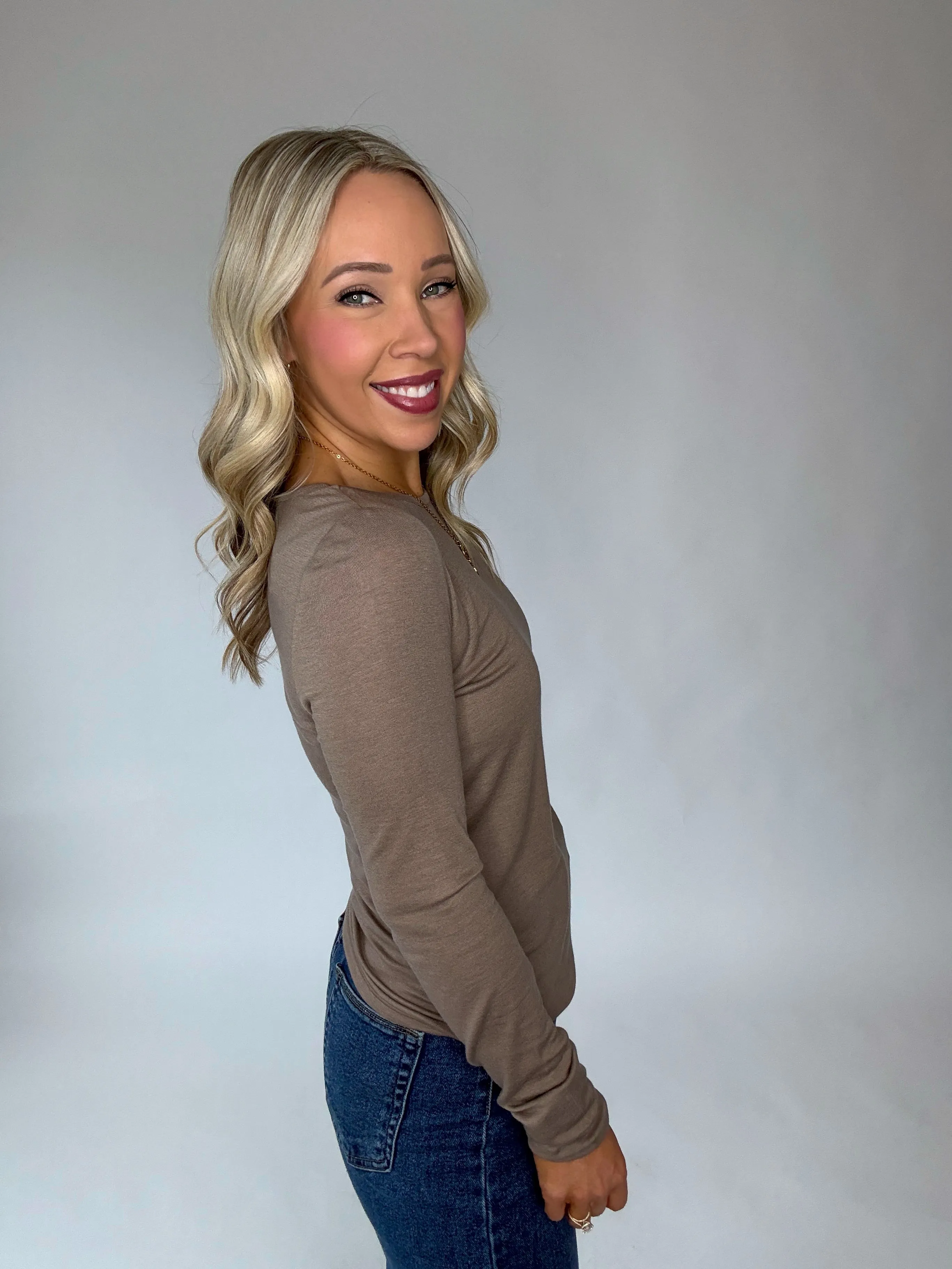 The Softest Long Sleeve Top - Taupe