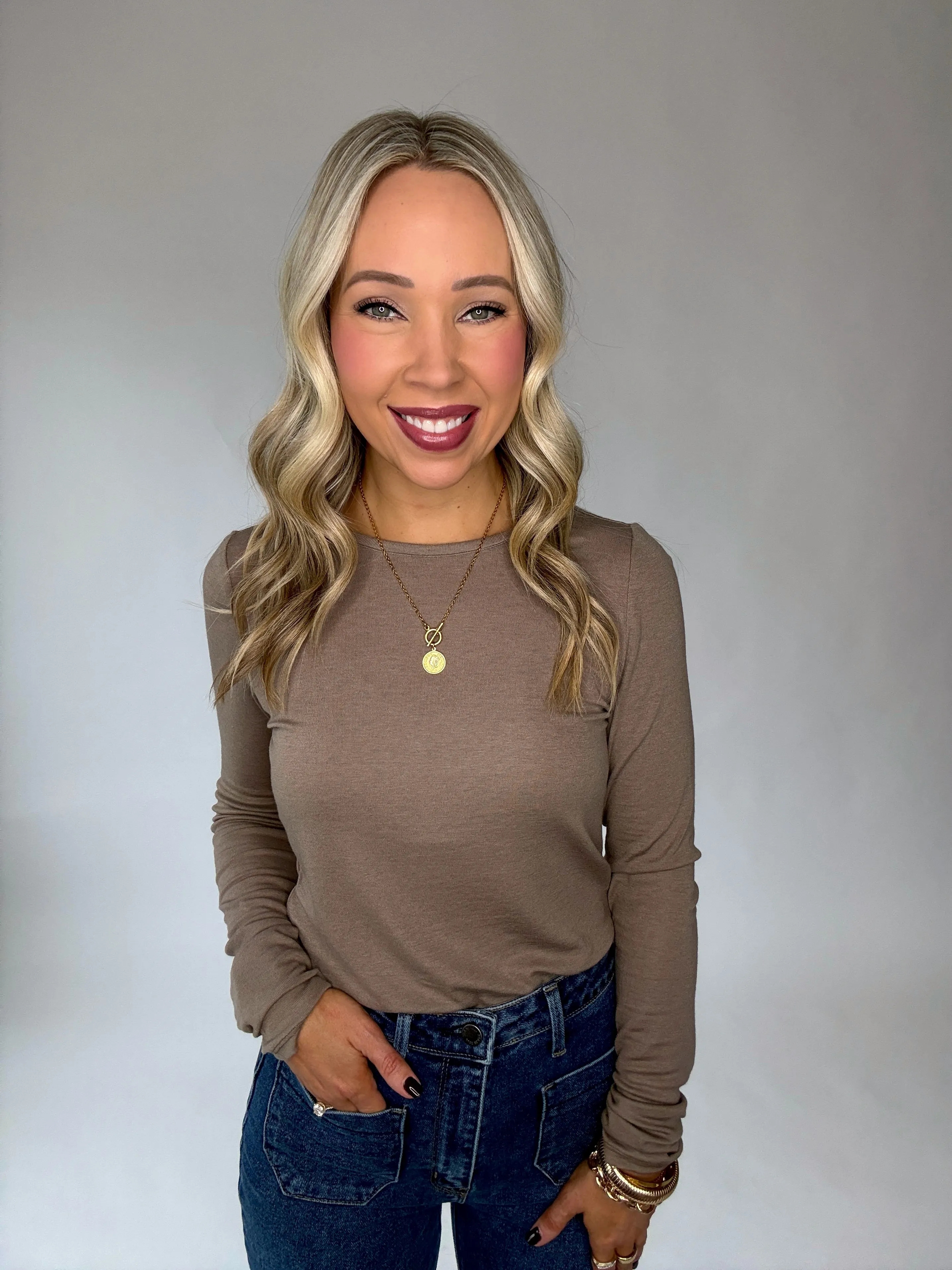 The Softest Long Sleeve Top - Taupe