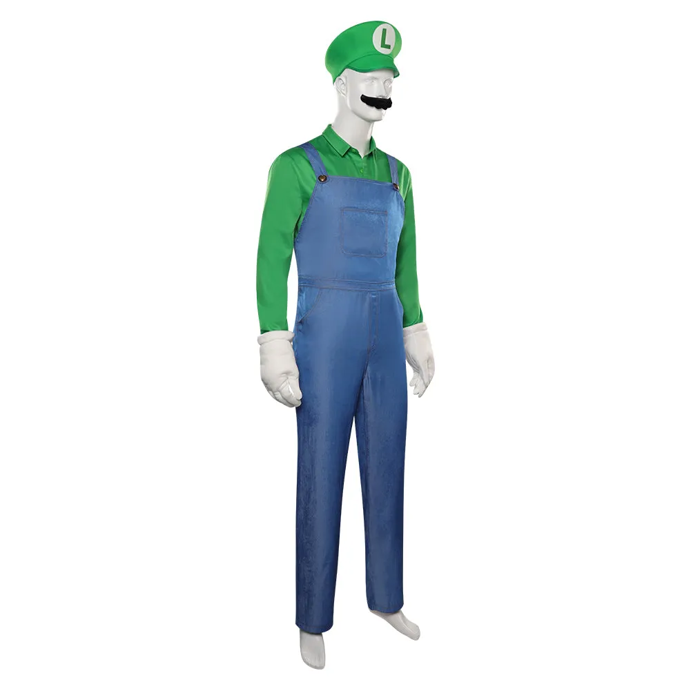 The Super Mario Bros Luigi Cosplay Costume Outfits Halloween Carnival Party Suit