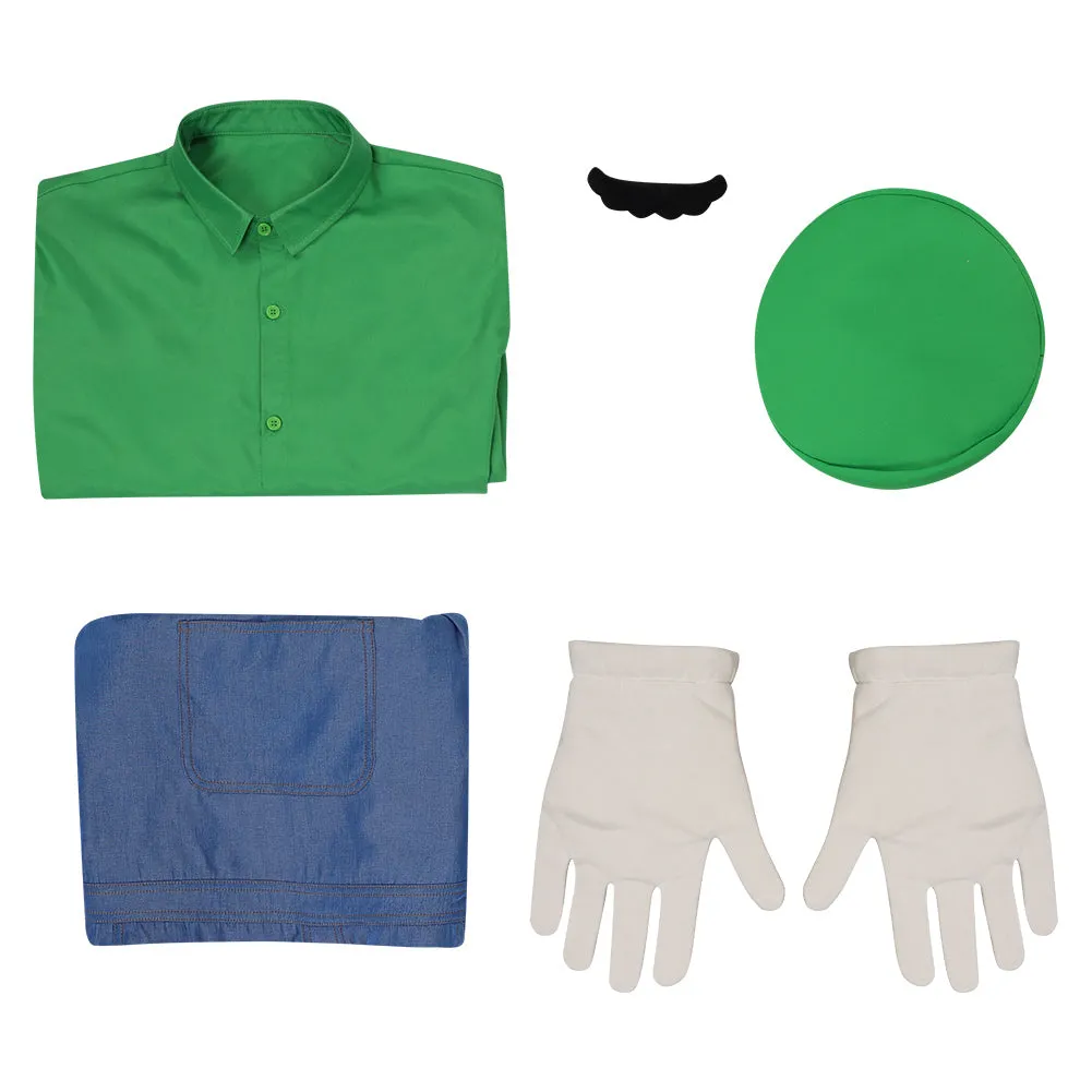 The Super Mario Bros Luigi Cosplay Costume Outfits Halloween Carnival Party Suit
