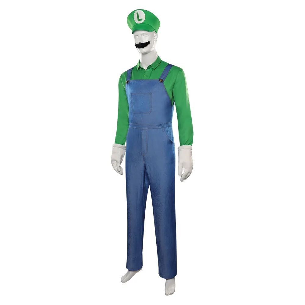 The Super Mario Bros Luigi Cosplay Costume Outfits Halloween Carnival Party Suit
