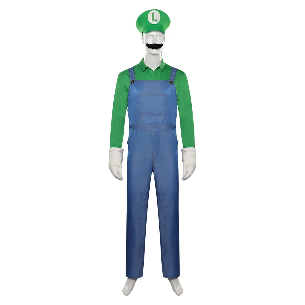 The Super Mario Bros Luigi Cosplay Costume Outfits Halloween Carnival Party Suit